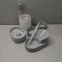 Automatic Gravity Cat Dog Feeder and Water Dispenser with 304 Stainless Steel Bowls 2 in 1 360 Degree Rotatable Auto 2.4L Dry Food and 2.6L Water Bowl for Small Medium Pet Dog Puppy Kitten (Gray)