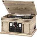Victrola The Quincy 6-in-1 Bluetooth Record Player & Multimedia Center with Built-in Speakers 3-Speed Turntable, CD & Cassette Player, FM Radio, Wireless Music Streaming (Farmhouse Oatmeal)