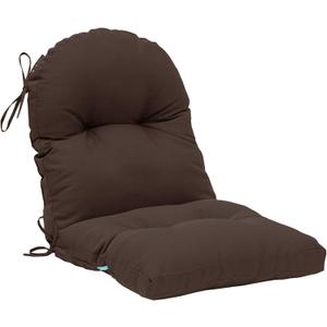 QILLOWAY Indoor Outdoor Seat Back Chair Pads Tufted Cushion, Spring/Summer Seasonal Replacement Cushions. (Set of 2, Coffee)