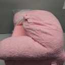 MOMCAYWEX Kids Sofa, Sherpa Couch with TriLayer Foam Cushions, Comfy Seating for Kids Age 18 Months and Up, Pink