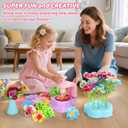 DAISRED Flower Craft Kits Toys for Kids, Arts and Crafts for Girls Ages 4-6-8, DIY Flower Making Kit for Kids, Art Craft Activity Toys, Birthday Gifts for 4 5 6 7 8 9 Year Old Girls Boys