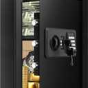 3.4 Cubic Home Safe Fireproof Waterproof, Fire Safe Box for Home with Digital Keypad, Key Lock and Alarm System, Anti-theft Security Safes Water and Fireproof for Document Medicine Money Valuables