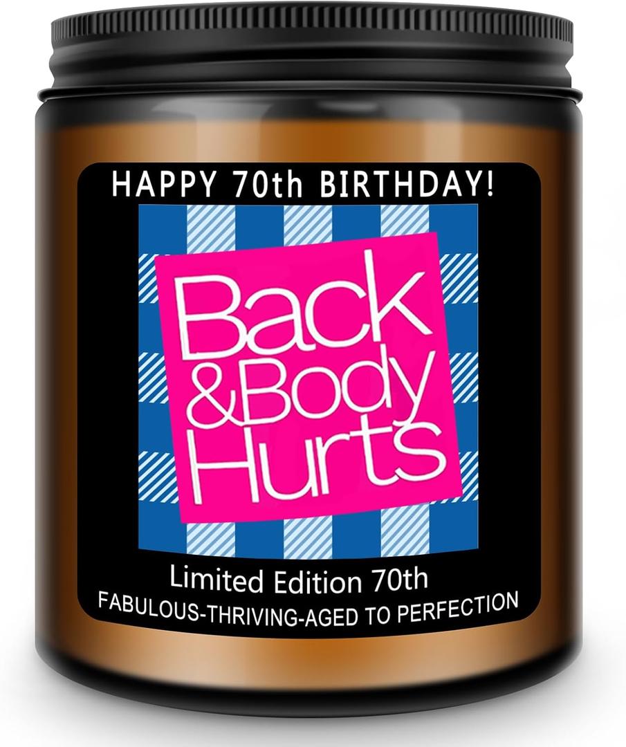 Homsolver 70th Birthday Decorations Gifts for Women Men, Happy 70th Birthday Candle Gift for Her Him, Funny 70 Years Old Ideas- Lavender Scented Candles