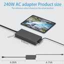 240W 20V 12A Rectangle Tip Charger Compatible with ASUS Rog Zephyrus G14 G16 GU605 GU605CW GU605M TUF Gaming A18 2025 FA808UP GamingA15 A16 F16 FA608 FA608UP Laptop Power Adapter