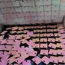 Qcity Iridescent Pink Shimmer Wall Backdrop 36PCS, Black Back Not See-Through Design, Square Sequin Glitter Backdrop Panel, Perfect for Outdoor Events, Birthdays, Wedding and Party Decoration