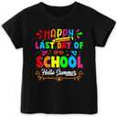 Toddler Last Day of School Shirt for Boys Kid Grils, My Happy Last Day of School T Shirt, Cotton Blend, Funny Design :4-7T (Black)