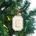 2 x Christmas Ornaments, Letter E Ornaments for Christmas Tree,Hanging Xmas Ornament for Mother Best Friends Sister Wife (Let It Glow Initial)