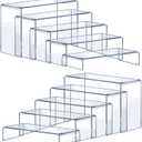 OVNTHYK Acrylic Risers 10 Pcs (2 Sets) Large Display Risers, Clear Perfume Organizer Stands for Figures, Jewelry, Decorations, Cupcakes & Dessert Table Display