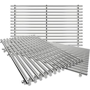 QuliMetal SUS304 Grill Grates for Weber Genesis 2 E-410/E-415/E-435, Grill Parts for Weber Genesis II/LX E-440 Series Gas Grills, 18.7" Stainless Steel Replacements for Weber gs4 66089 66097