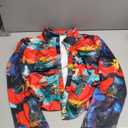 LovelyWholesale Women Sexy Button Down Shirts Long Sleeve Collared Tie Dye Tops, L