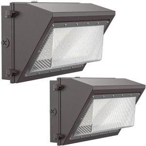 120W LED Wall Pack Light with Dusk-to-Dawn Sensor, 16800LM 5000K LED Security Flood Lighting, 120V Outdoor LED Wall Lights for Parking Lots|Warehouses|Factories|Yard, 2 Pack