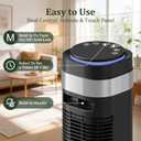Tower Fan for Bedroom, 28dB Quiet Bladeless Oscillating Standing Fan with Remote, 5 Speeds & 4 Modes, 12H Timer, LED Display, 22.3ft/s High Velocity Cooling Floor Fan for Home, Office (Black), 9.84"D x 9.84"W x 35.43"H