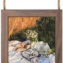 Lavezee 5x7 Picture Frames Collage Walnut Brown, 3 Opening 5 x 7 Hanging Picture Frames Vertical for 5 by 7 Inch Photos for Wall Decor