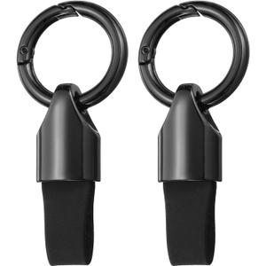 2 x HARFINGTON Car Key Chain Ring Clip Small Leather Keychain Key Fob Key Fob Accessory with Keyrings for Home Car Keys (Gunmetal Black)