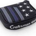 Craftsman Golf Blue Strips Stars Mallet Mid-Mallet Blade Putter Head Cover Headcover Magnetic Closure Alignment Stick Case Holder