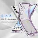 Neivi for Samsung Galaxy S25 Plus Case with Card Holder, Electroplated Flash Bumper Clear Slim Case for Samsung S25 Plus Shockproof Transparent Silicone Cover Galaxy S25 Plus 5G Phone Case (Purple)