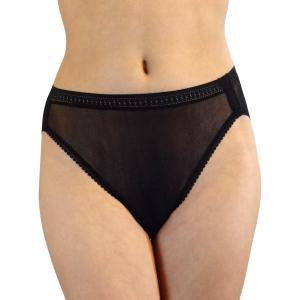 On Gossamer Women's Gossamer Mesh Hi-Cut Brief Panty,Black, Extra -Large