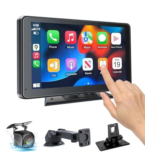 Hieha 2025 Wireless Portable Carplay and Android Auto, Carplay Screen for Car with Mirror Link/AUX/FM,7" Touchscreen Bluetooth 5.0, Marine Stereos for All Vehicles : Electronics