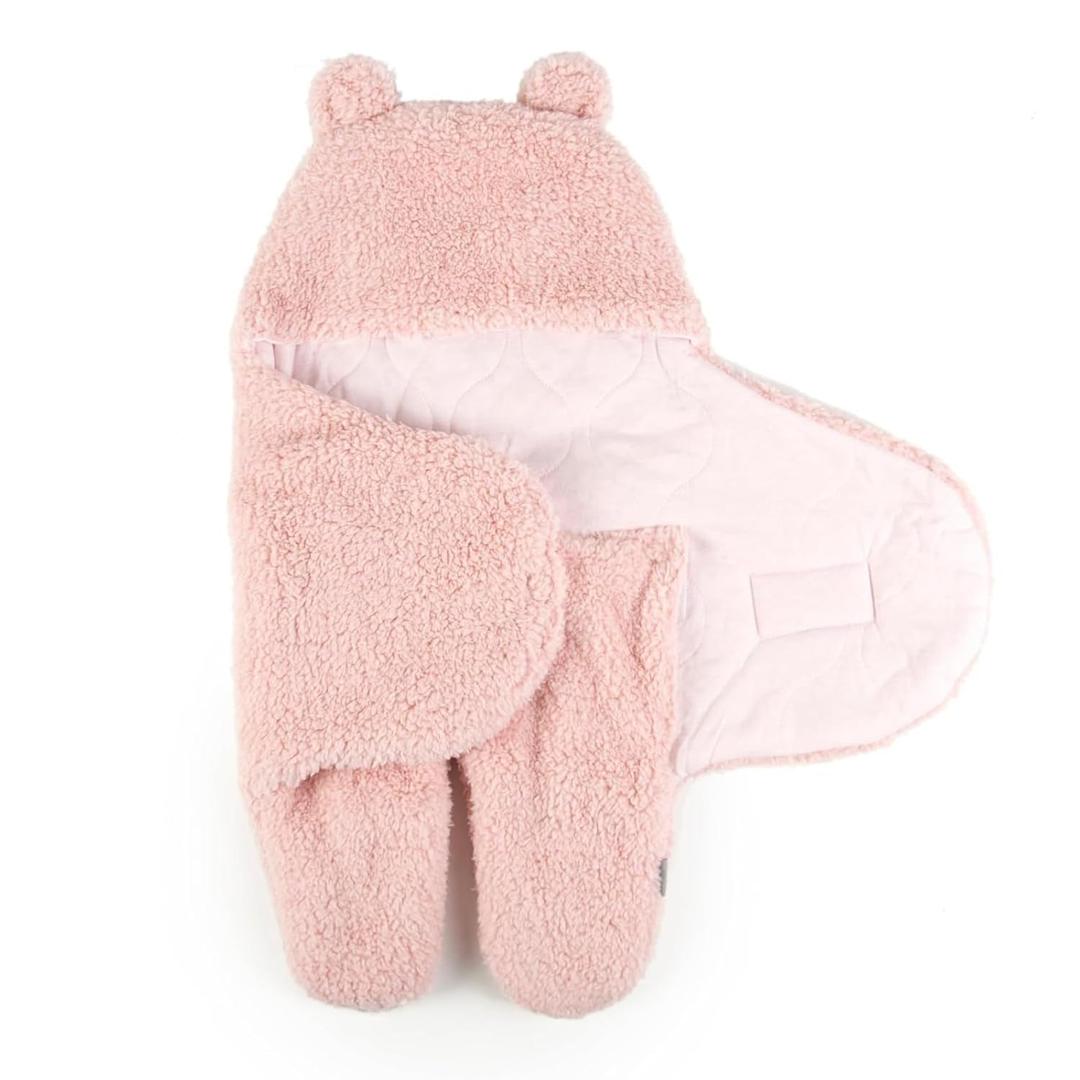 Tadpoles Super Soft Plush Sherpa Swaddle Wrap - Blush | 100% Microfiber Plush Polyester Sherpa | Soft, Smooth & Durable | Fits Babies 0-12 Months | Ideal for Use in a Stroller, Car or Crib