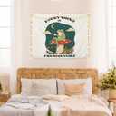 AQYIP Everything Is Figureoutable Tapestry, Motivational Inspirational Frog Tapestry Decorative, Positive Affirmation Quote Wall Tapestries Blanket Decor for Home Office, 50x60 Inch