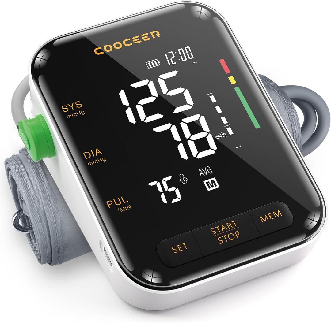 Automatic Blood Pressure Monitor: X8 Digital Blood Pressure Machine Upper arm for Home use with Adjustable BP Cuff(8.7-16.5") - Large Backlit Display (Black)