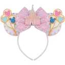 Castle Mouse Ears Headband Sequin Pink Mouse Ears Mouse Ears Bow Headbands Christmas Headbands for Adults