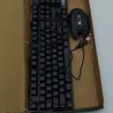 Keyboard and Mouse Gaming LED Wired Combo with Emitting Character Keyboard 4800DPI 2 Side Button USB Mouse Rainbow Backlit Mechanical Feeling Compatible with PC Raspberry Pi Mac Xbox one ps4 (910b)