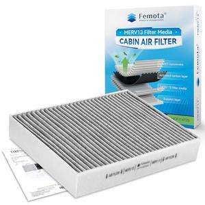 Femota Certified MERV 13 Cabin Air Filter with Activated Carbon, CF11472 for BMW 228i, 230i, 320i, 328d, 328i, 330i, 330e, 335i, 340i, 428i, 430i, 435i, 440i, M2, M235i, M240i, M3, M4.