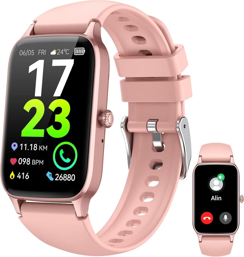 Smart Watch for Women(Answer/Make Call), 2025 HD Fitness Activity Tracker 1.57 Smartwatch with Heart Rate/Sleep Monitor/Pedometer/Calories/110+ Sports, IP68 Waterproof Fitness Watch for Android iOS, Pink