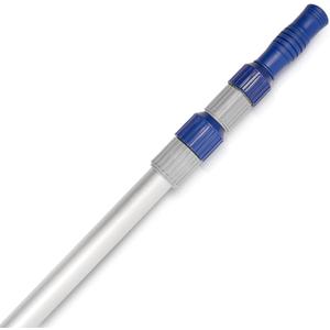 Poolvio 12 FT Telescopic Swimming Pool Pole - Adjustable 2 Piece Aluminum Pool Pole for Pool Cleaning Skimmer Nets Vacuum Heads & Brushes, Strong Grip & Lock