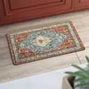 Collive Boho Kitchen Mats Cushioned Anti Fatigue Mats, Non-Slip Kitchen Floor Mats, Standing Kitchen Mats for Office, Sink, Laundry, 17x30 Red Waterproof Kitchen Rug (Geometric Tribal)