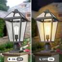 Outdoor Post Lights Fixtures, Lamp Post Light Fixture Black Finish, Waterproof and Anti-Rust Aluminum Pillar Outside Lighting for Walkway, Driveway, Patio, Porch, 7H1P-L BK, Large