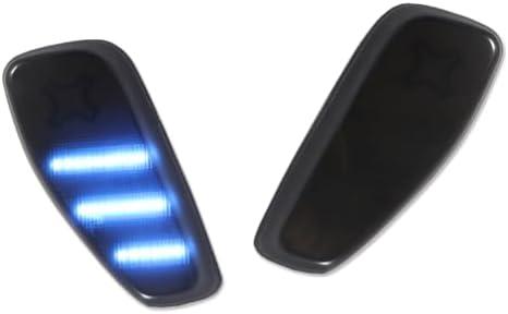 GTINTHEBOX Smoked Lens Ice Blue LED Side Marker Light Lamps Kit Compatible with 2014-2024 Jeep Renegade