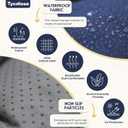 Waterproof Outdoor Chaise Lounge Chair Cushion 74.4 x 22 x 4.7 Inches Memory Foam Lounge Chair Cushions Replacement for Outdoor Furniture with Ties, Thickened Pool Lounge Chair Cushions, Blue