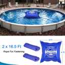 4x4ft Pool Pillow for Above Ground Pools, 0.5mm Extra Thick & Strong Cold-Resistant Poo l Pi llows for Closing Winter, Pool Pillow for Winterizing to Last All Season(with 33ft Rope)