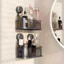 Shower Caddy Suction Cup, Removable Bathroom Organizer Shelf for Shower Storage, No Drilling Clear Square Shower Shelves, Large Capacity & Reusable, 1 pack