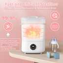 Fisca Baby Bottle Sterilizer and Dryer, 5-in-1 Large Capacity Bottle Sanitizer and Dryer, 2 Layers Compact Baby Bottle Electric Steam Sterilizer and Dryer for Baby Bottles, Pacifiers, Pump Parts