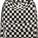 School Backpack for Teen Girls Bookbags Elementary High School Corduroy Laptop Bags Women Travel Daypacks (Corduroy Black White)