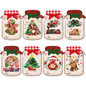 2 x Wakeys 60-Pack Christmas Classroom Gifts Candy Card Kit with 10 Festive Designs & 60 Clear Treat Bags  DIY Holiday Goodie Christmas Classroom Crafts for Kids Exchange (Candy Not Included)