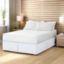 Bare Home Queen Bed Skirt - 15-Inch Tailored Drop Easy Fit - Bed Skirt for Beds - Center & Corner Pleats (Queen, Grey)