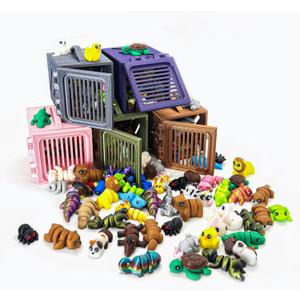 30Pcs Mystery Mini Animals Figures Set, 3D Printed Small Animal Flexible Fidget , 3D Printed Cute Animal Home, Executive Desk for Christmas Decoration, Tiny Animals Figurines Exquisite Cute Pet