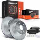 A-Premium 11.06 inch(281 mm) Rear Drilled and Slotted Disc Brake Rotors + Ceramic Pads Kit Compatible with Select Toyota and Lexus Models - Camry 2007-2011, Avalon 2008-2012, ES350 2007-2012, Sedan