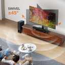 Universal Swivel TV /Table Top TV Stand for 19 to 43 inch TVs with 90 Degree Swivel, 4 Level Height Adjustable, Heavy Duty Tempered Glass Base, Holds up to 99LBS HT02B-001