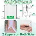2 Pack 13x13ft Extra Large Fruit Tree Netting with Double Zipper & Double Drawstring, Heavy Duty Bird Netting for Fruit Trees, Reusable Tree Nets to Protect from Birds, Squirrels, Deer