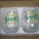 Whaline 2Pcs St Patrick's Day Stemless Wine Glasses 17oz Shamrock Drinking Glasses Happy St Patrick's Day Tumbler Cups Party Cups for St Patrick's Day Party Supplies Kitchen Decorations Gifts