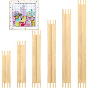Hotop 6 Sets Stretcher Bars for Needlework 6 Sizes Wooden Canvas Stretcher Bars for Needlepoint Embroidery Stitch Frame Set Bundle with Crafts