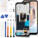 for T-Mobile Revvl 7 5G 6.58" LCD with Arctic Gray Frame Screen Replacement Revvl 7 5G TMR075G LCD Display Touch Digitizer Screen Assembly with Repair Tools