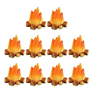 10Pcs Miniature Campfire Dollhouse Fire Ornament Decor Model Fire Model Handicraft Fake Fire Pretend Toy Resin Bonfire Model Miniature Decoration