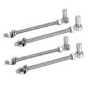 M12 x 8"" J Bolt Gate Hinge, Farm Gate Post Hinge with 5/8"" Male Pin, 304 Stainless Steel for Chain Link Fence Gate (Pack of 4, Dia 12mm-8"")