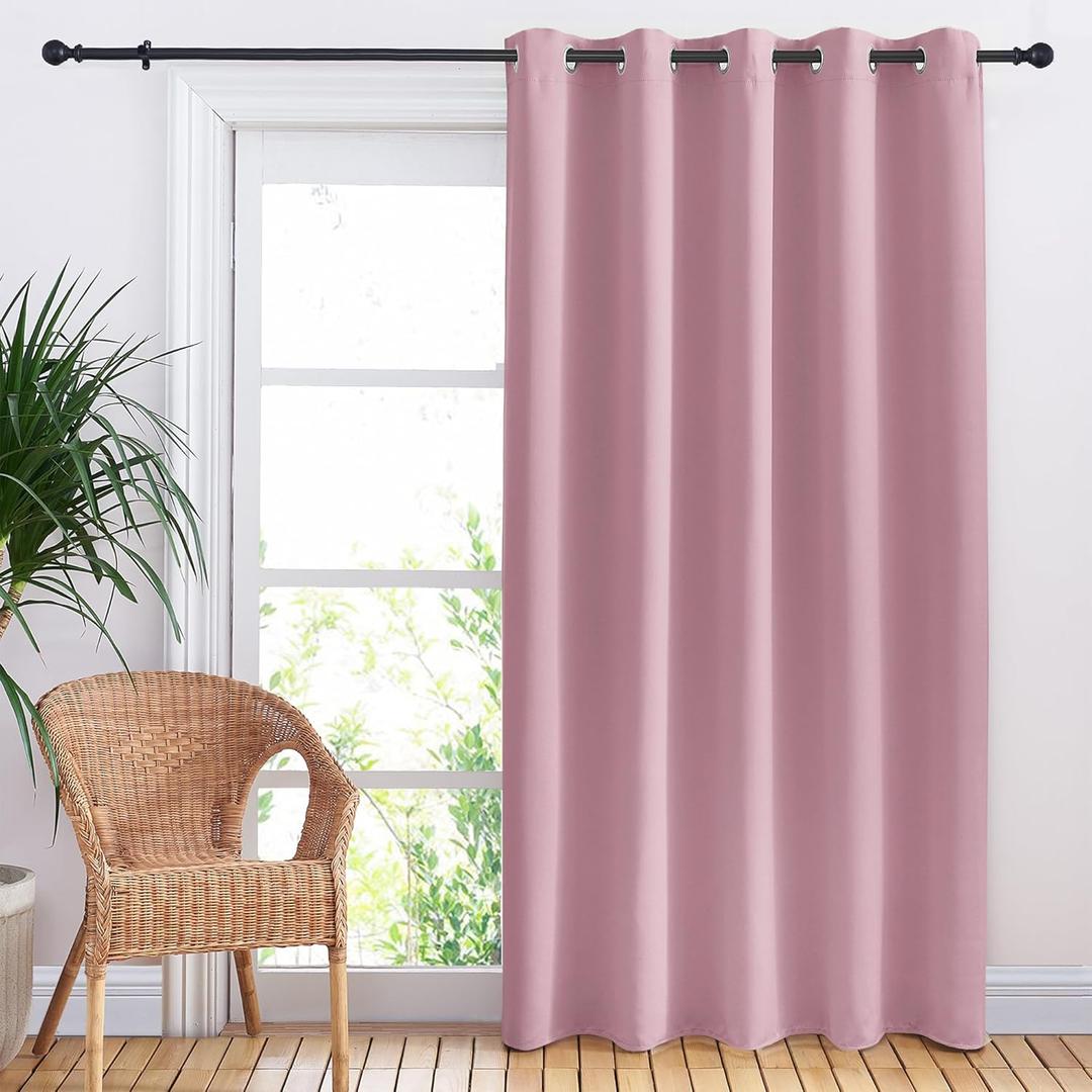 NICETOWN Bedroom Blackout Curtain Panel, 1 Panel, 70 x 84 inch, Rouge Pink, Privacy Window Thermal Insulated Blackout Drape/Drapery for Loft, Guestroom